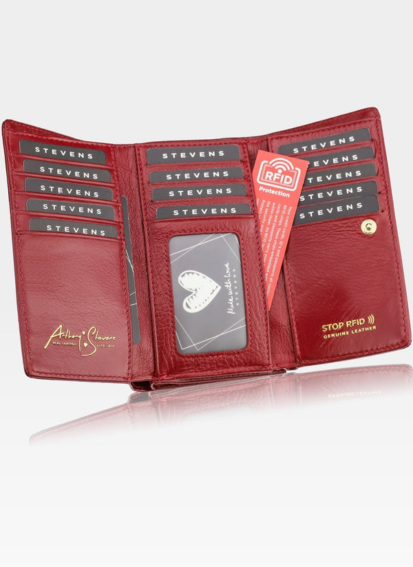 Sieviešu ādas maks STEVENS ar RFID aizsardzību D1875