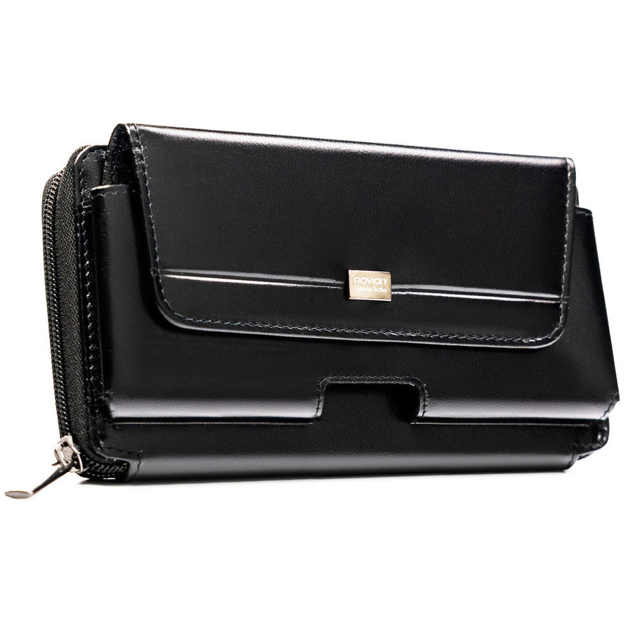 Īstas ādas vīriešu maks Rovicky, melns 043-NBAR