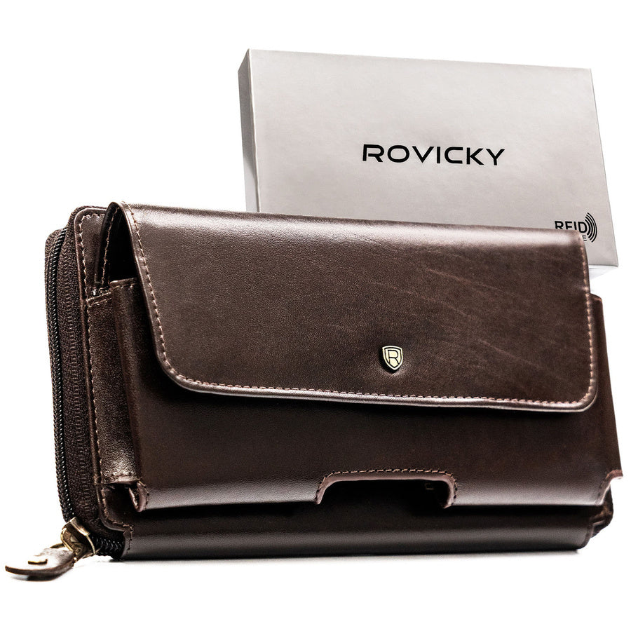 Īstas ādas vīriešu maks Rovicky, brūns