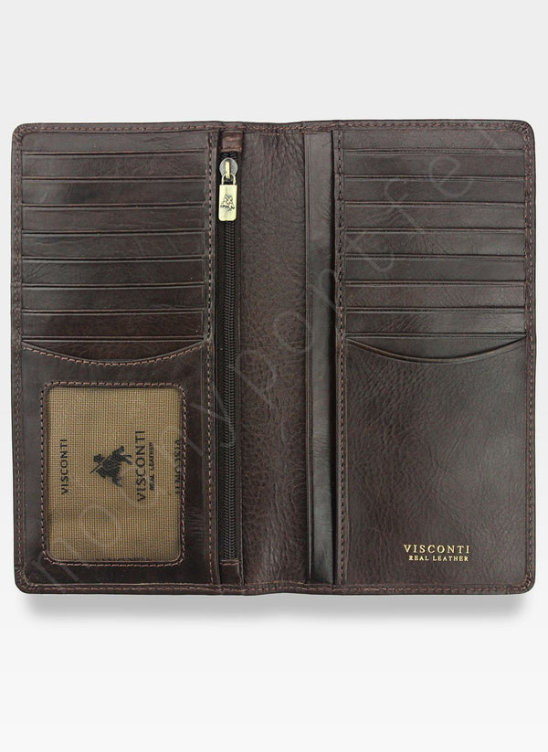 Visconti maka-karšu turētājs no īstas ādas ar RFID aizsardzību, tumši brūns 