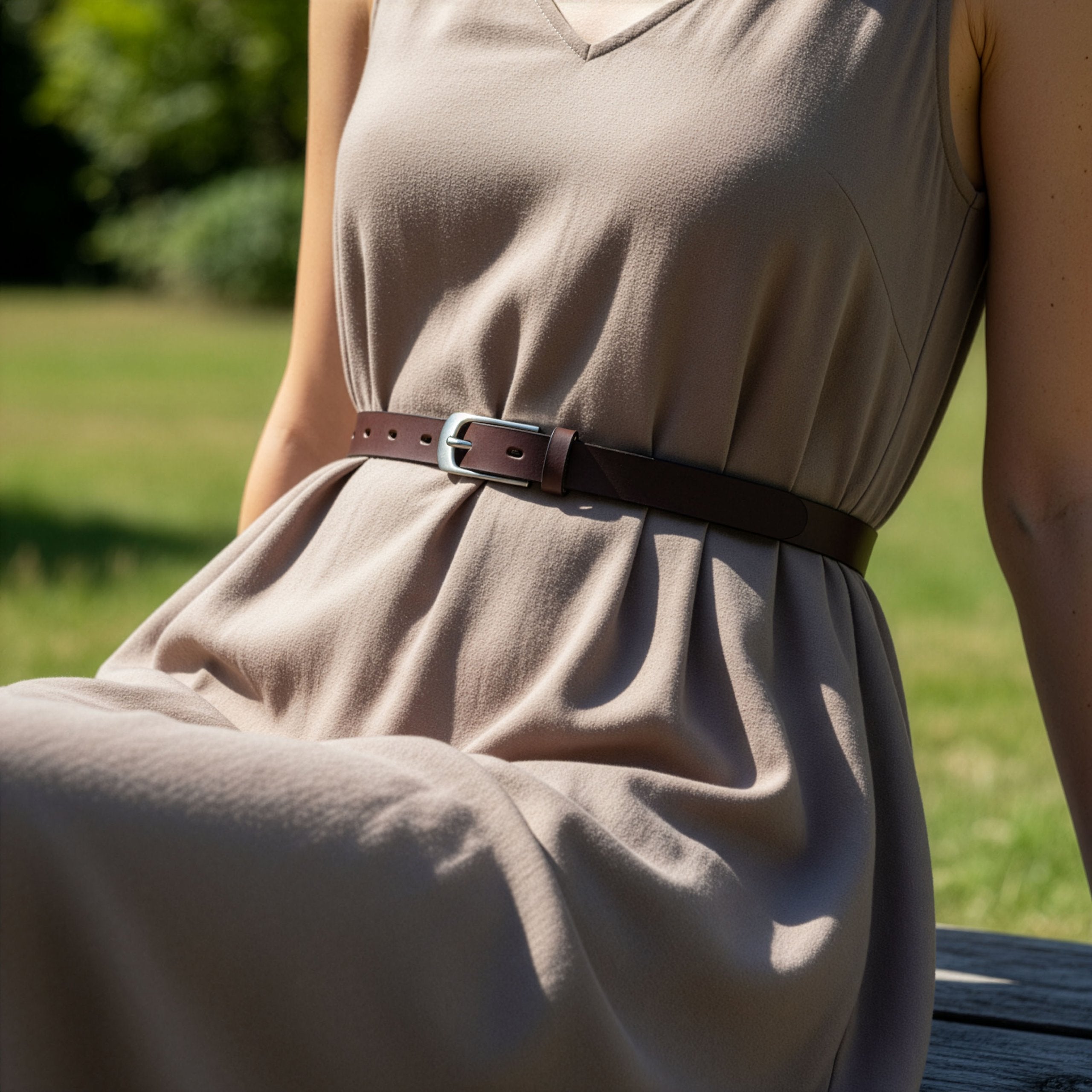 Ādas josta Stevens, brūna