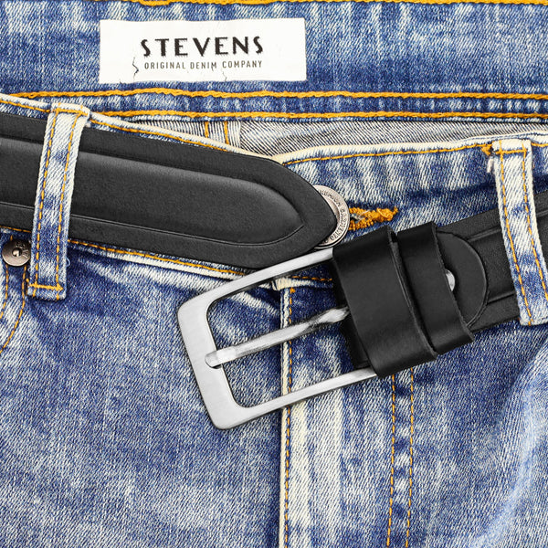 Vīriešu ādas josta Stevens, melna D28