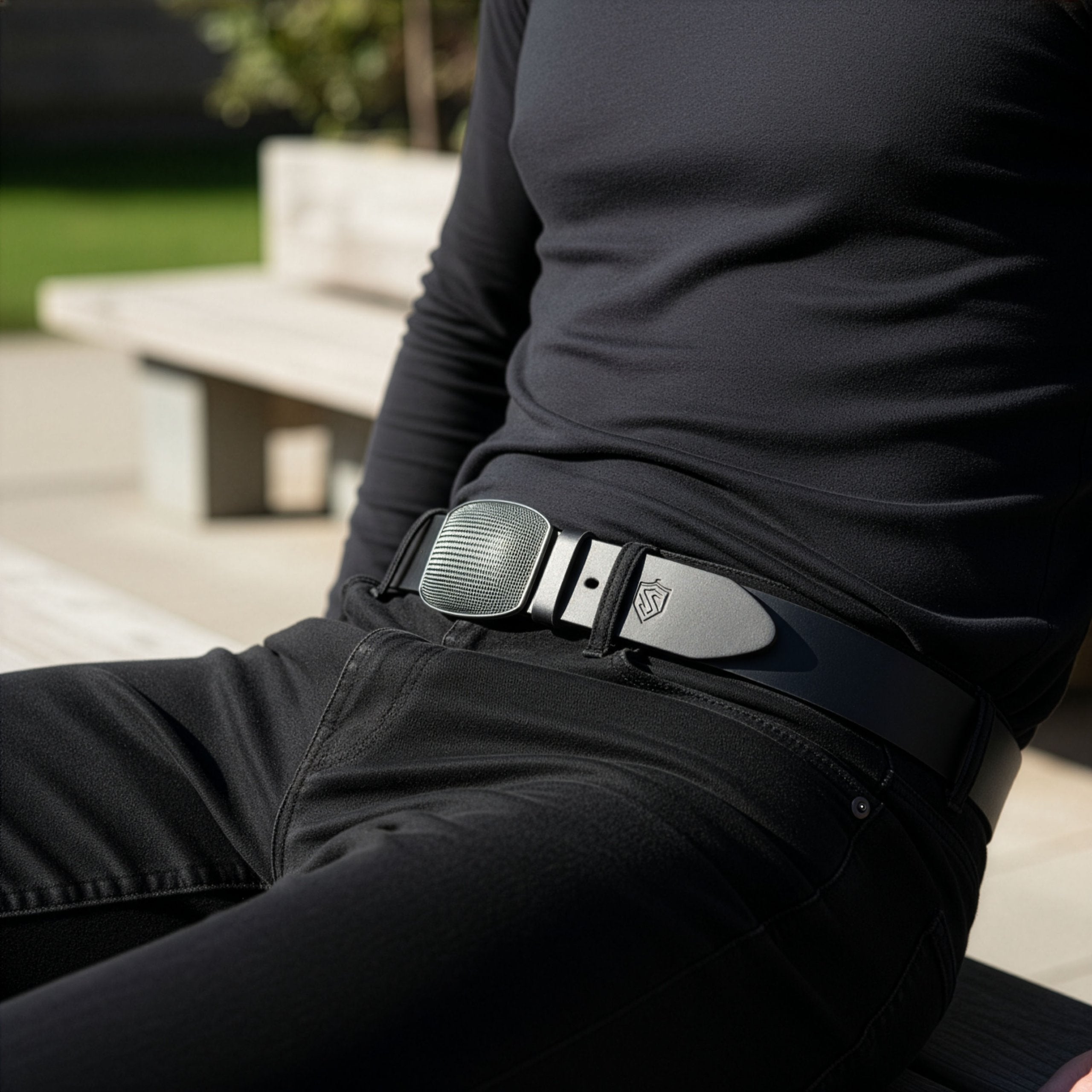 Vīriešu ādas josta Stevens, melna D27