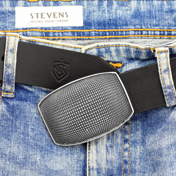 Vīriešu ādas josta Stevens, melna D27