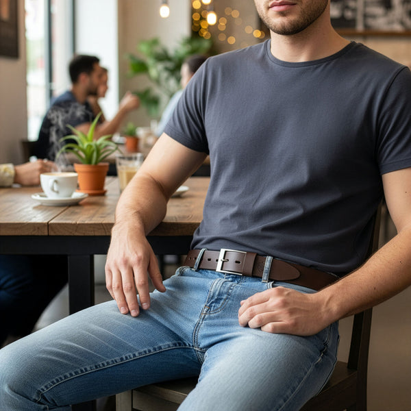 Vīriešu ādas josta STEVENS brūna D43