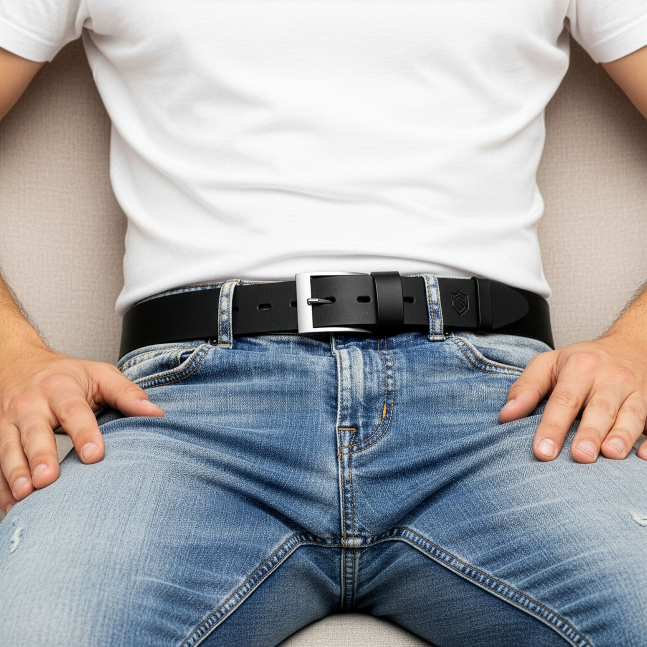 Vīriešu ādas josta STEVENS melna D44