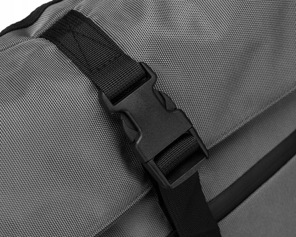 Pelēka tekstila sporta mugursoma „Peterson“ ar ārējo kabatu K14