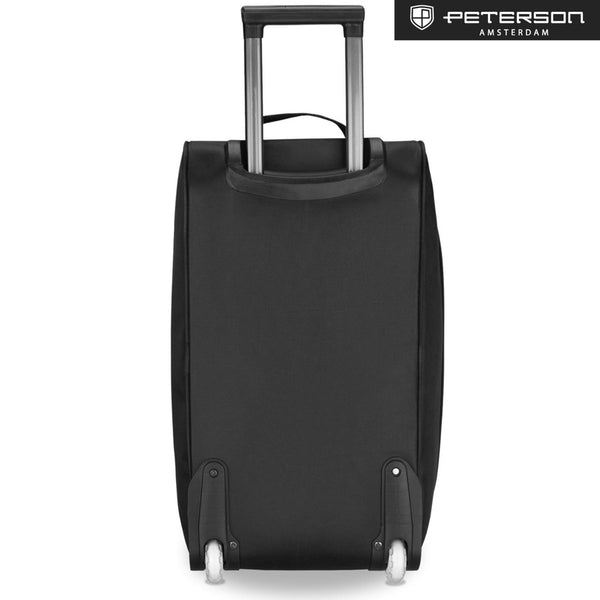 Liels ceļojumu koferis ar riteņiem „Peterson“, melns, poliesters D51