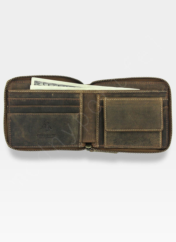 Vīriešu ādas maks Visconti 702 Hunter, brūns S173