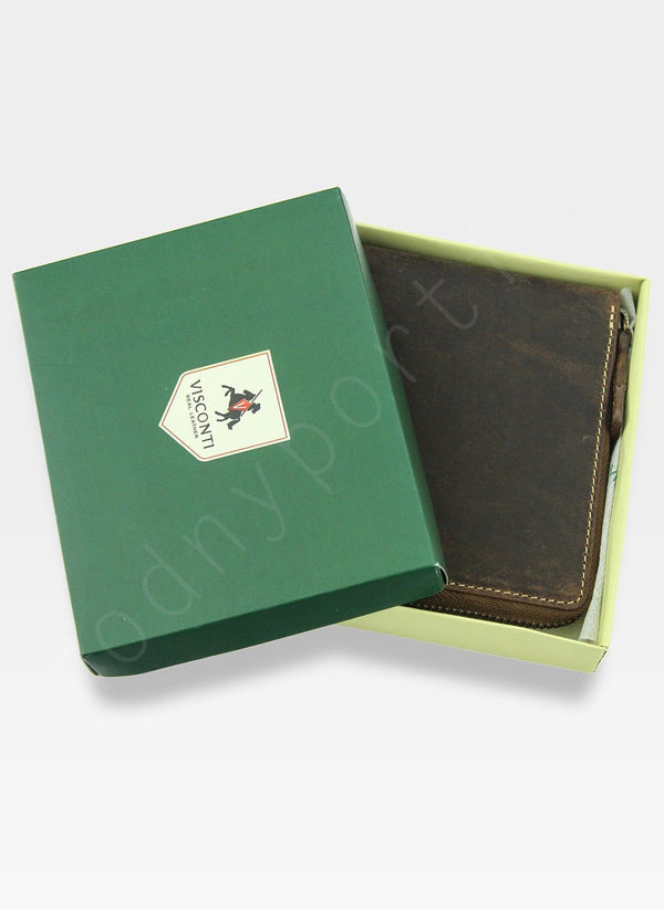 Vīriešu ādas maks Visconti 702 Hunter, brūns S173