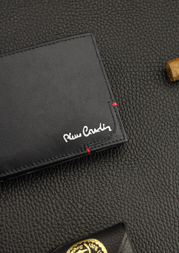 Dāvanu komplekts vīriešiem: Pierre Cardin RFID ādas maks, ādas josta 75TILAK8806BL