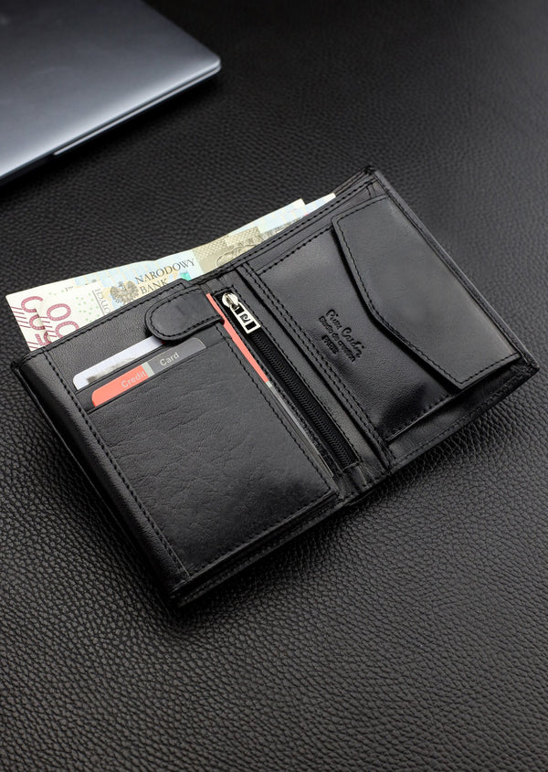 Dāvanu komplekts vīriešiem: Pierre Cardin RFID ādas maks un Stevens josta 623206 