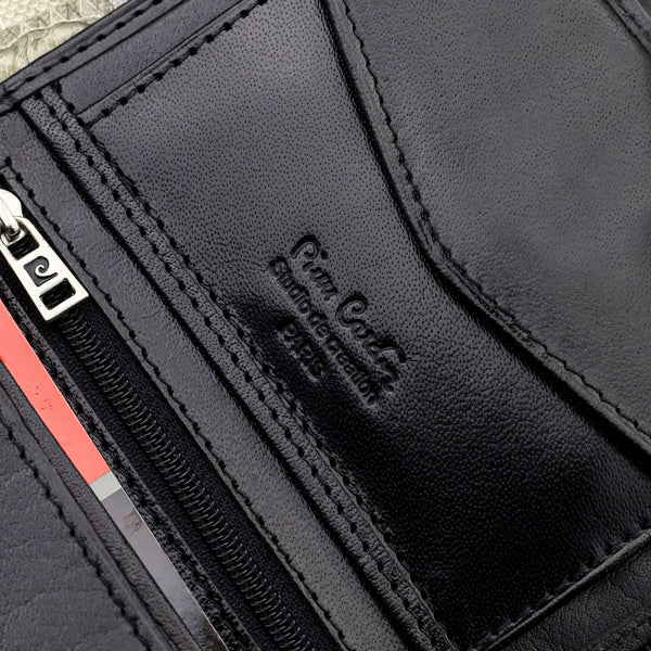 Dāvanu komplekts vīriešiem: Pierre Cardin RFID ādas maks un Stevens josta 623206 