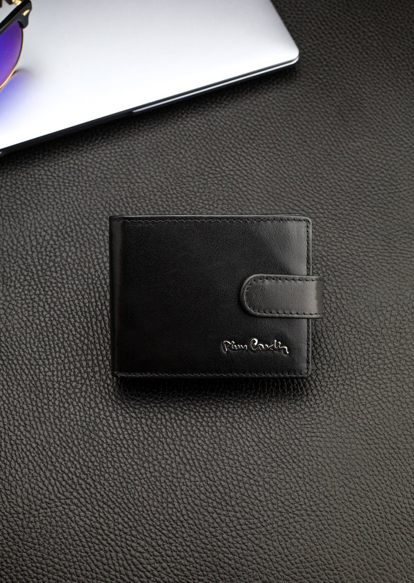 Dāvanu komplekts vīriešiem: Pierre Cardin RFID ādas maks un Stevens josta A323206 