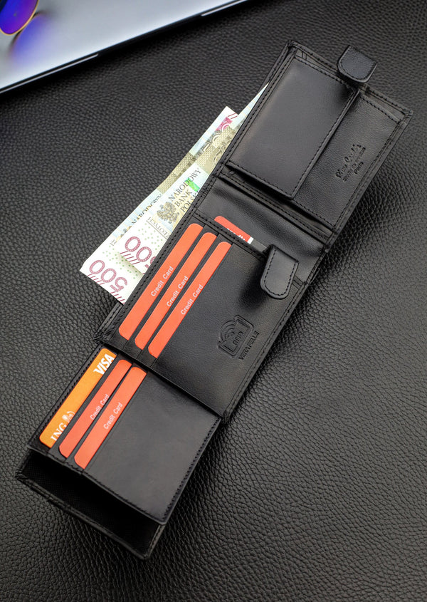 Dāvanu komplekts vīriešiem: Pierre Cardin RFID ādas maks un Stevens josta A423206 