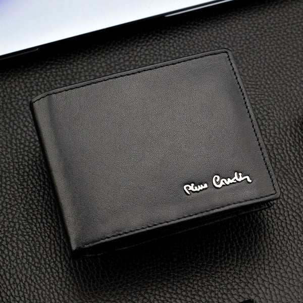 Dāvanu komplekts vīriešiem: Pierre Cardin RFID ādas maks un Stevens josta 423206 