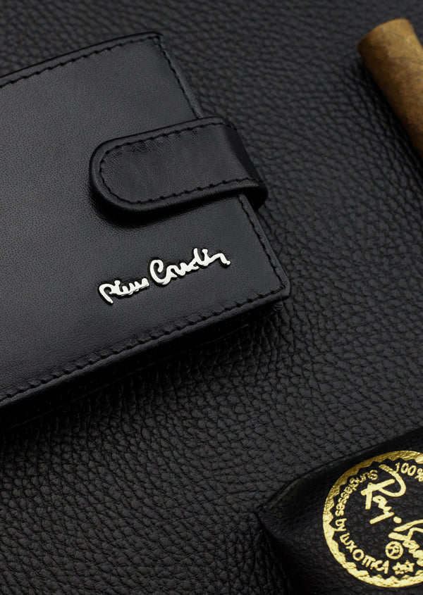 Dāvanu komplekts vīriešiem: Pierre Cardin RFID ādas maks un Stevens josta A6088206 