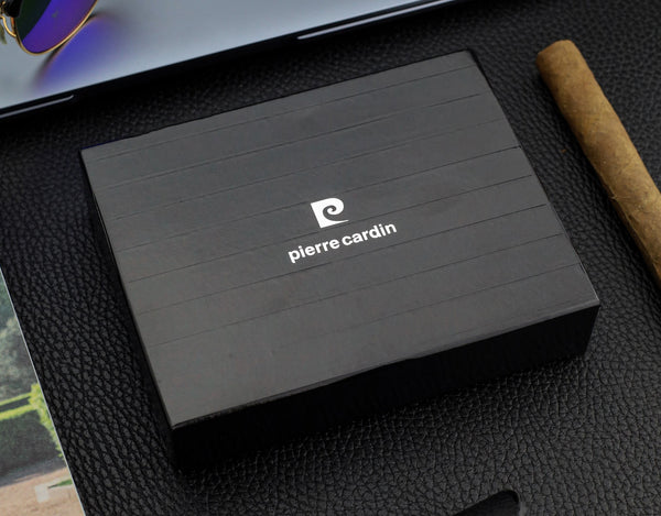 Dāvanu komplekts vīriešiem: Pierre Cardin RFID ādas maks un Stevens josta 6088206 
