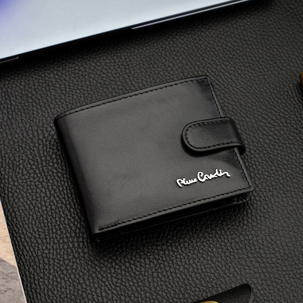 Dāvanu komplekts vīriešiem: Pierre Cardin RFID ādas maks un Stevens josta A5288206 