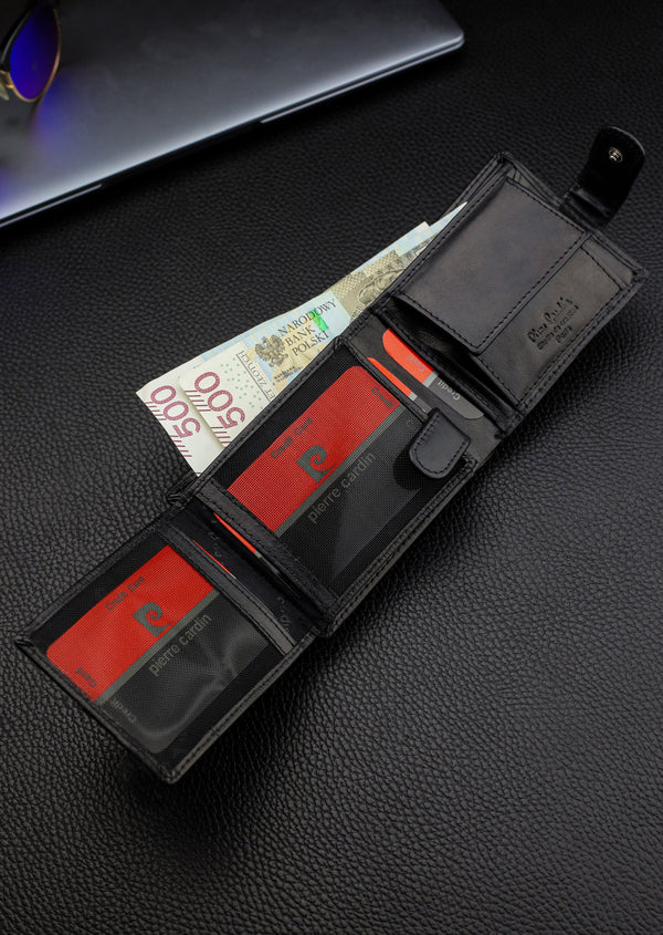 Dāvanu komplekts vīriešiem: Pierre Cardin RFID ādas maks un Stevens josta A323306 