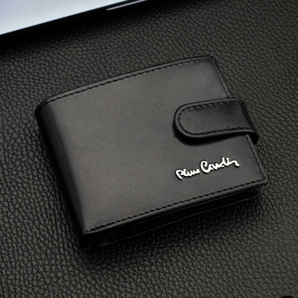 Dāvanu komplekts vīriešiem: Pierre Cardin RFID ādas maks un Stevens josta A423206 N523 