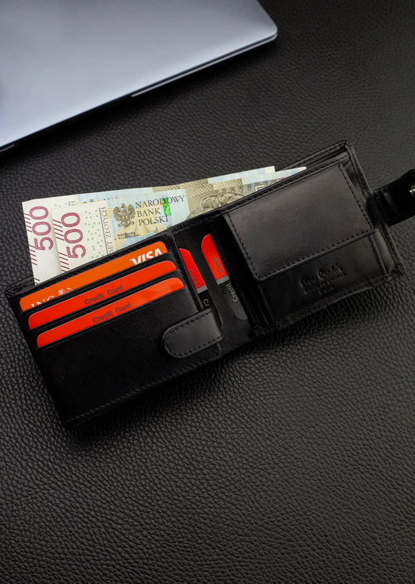 Dāvanu komplekts vīriešiem: Pierre Cardin RFID ādas maks un STEVENS josta A323206 N526 