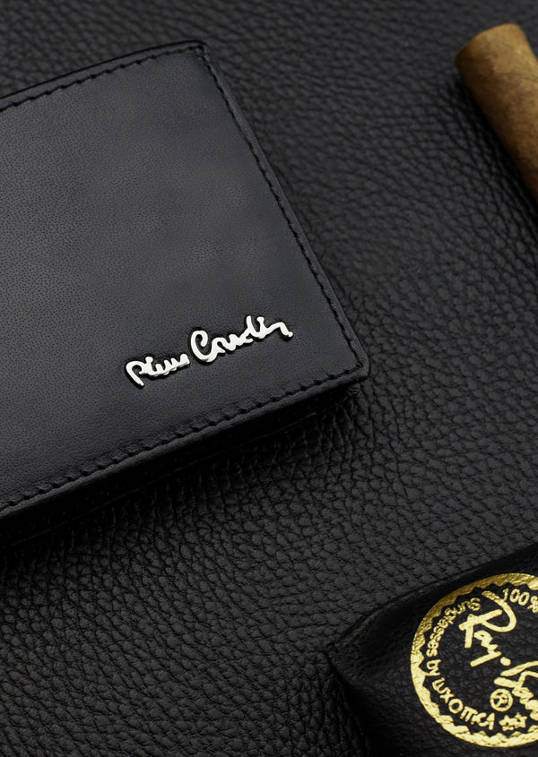 Dāvanu komplekts vīriešiem: Pierre Cardin RFID ādas maks un Stevens josta 6088206 N525 