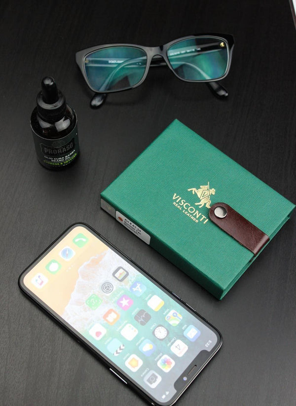 Īstas ādas vīriešu vizītkaršu maciņš Visconti, brūns S1031