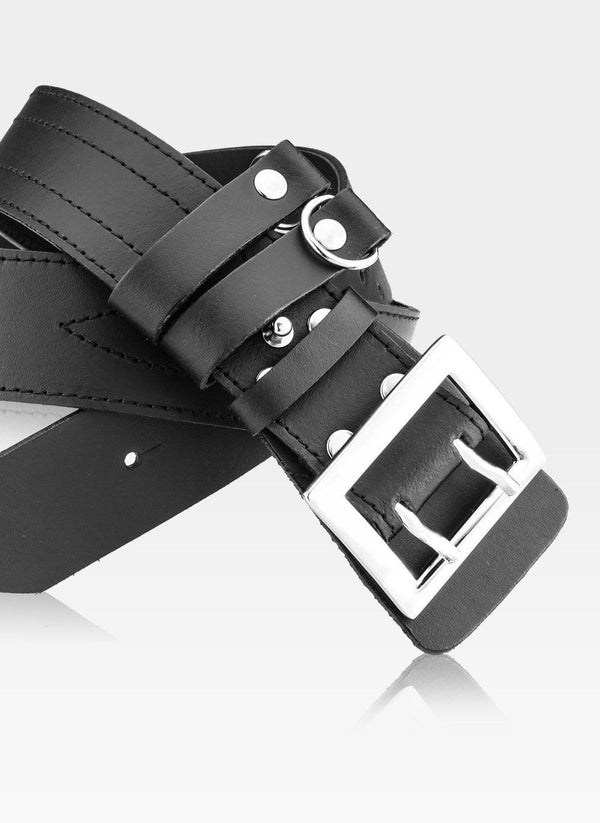 Vīriešu ādas josta Stevens Army, melna D39 