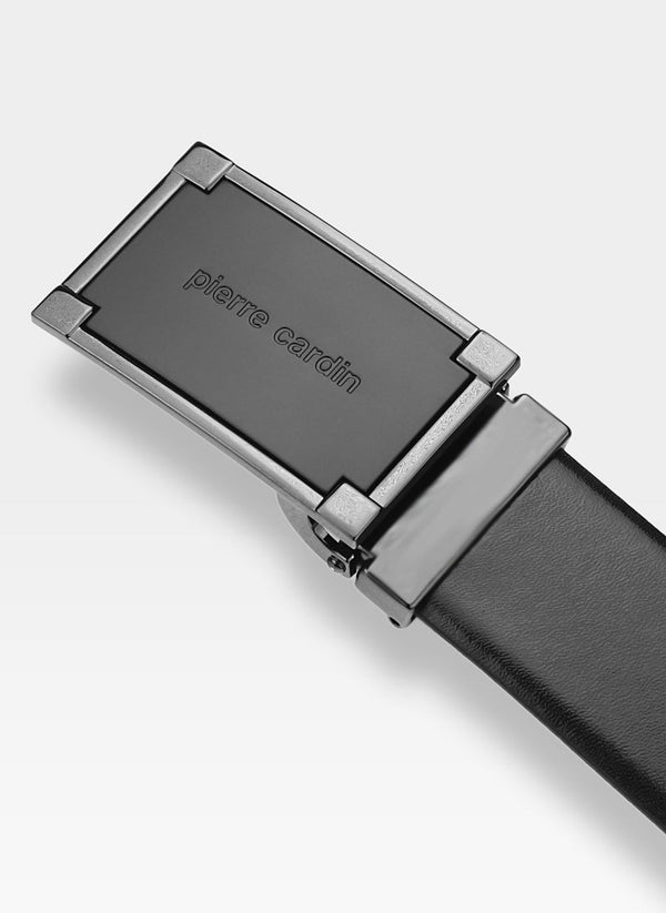 Vīriešu ādas josta Pierre Cardin, melna D48