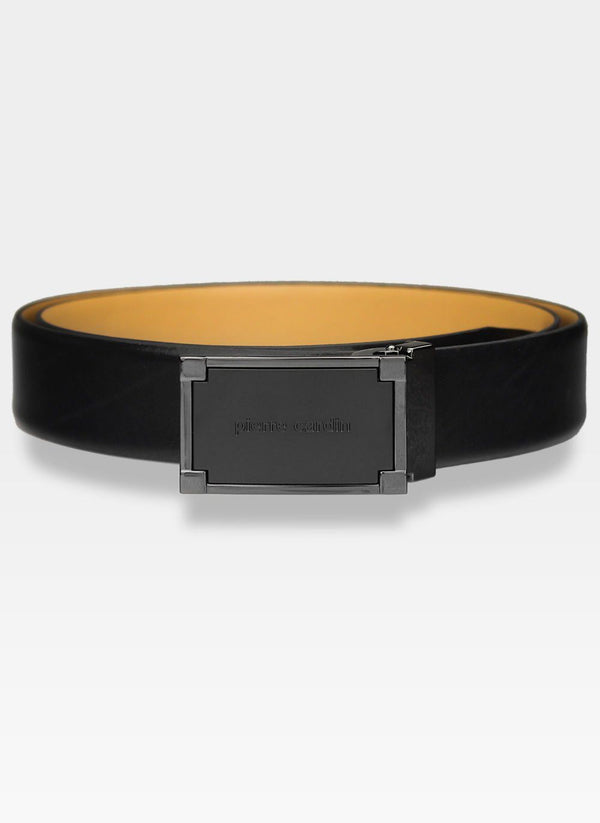 Vīriešu ādas josta Pierre Cardin, melna D48
