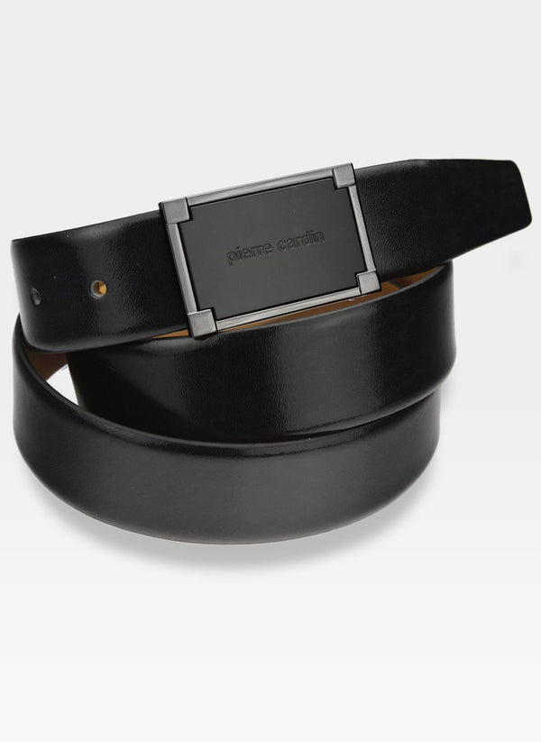 Vīriešu ādas josta Pierre Cardin, melna D48