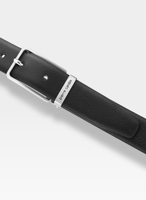 Vīriešu ādas josta Pierre Cardin, melna D49