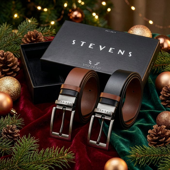 Vīriešu divpusēja ādas josta 4in1 Stevens D79