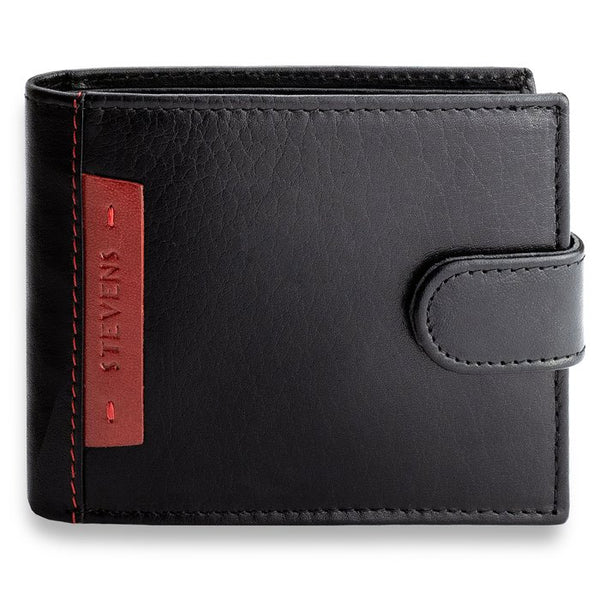 Vīriešu īstas ādas maks Stevens Z05-325A, melns N391