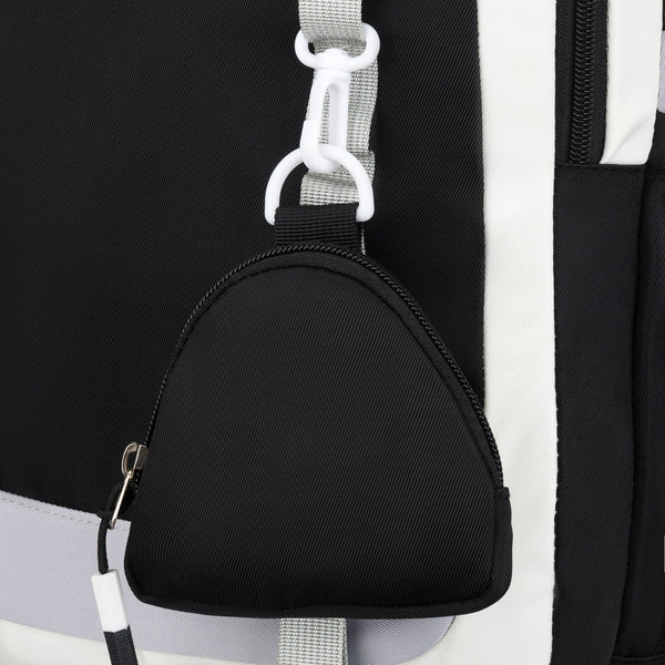Vidēja izmēra unisex mugursoma Peterson, balta un melna