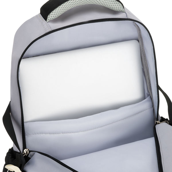 Vidēja izmēra unisex mugursoma Peterson, balta un melna