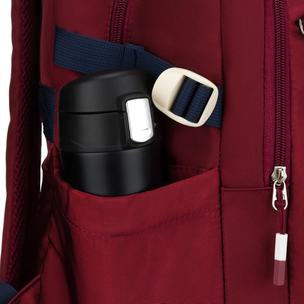 Vidēja izmēra mugursoma unisex Peterson, bordo krāsā