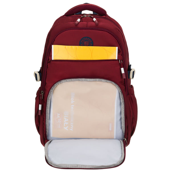 Vidēja izmēra mugursoma unisex Peterson, bordo krāsā
