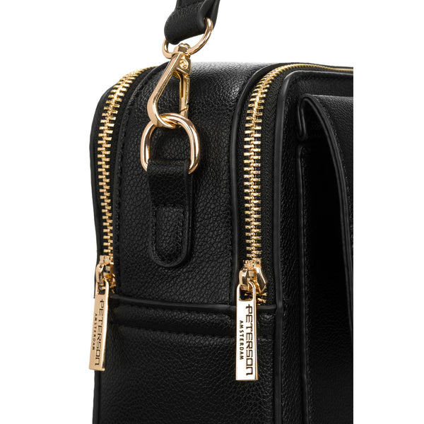 Vidēja izmēra sieviešu rokassoma Peterson, melna