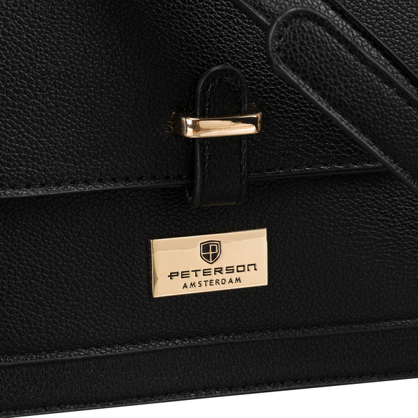 Vidēja izmēra sieviešu rokassoma Peterson, melna