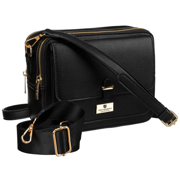 Vidēja izmēra sieviešu rokassoma Peterson, melna