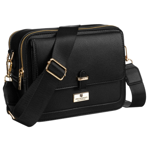 Vidēja izmēra sieviešu rokassoma Peterson, melna