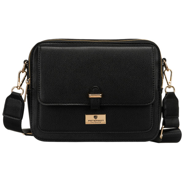 Vidēja izmēra sieviešu rokassoma Peterson, melna