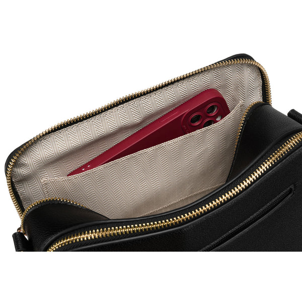 Vidēja izmēra sieviešu rokassoma Peterson, melna