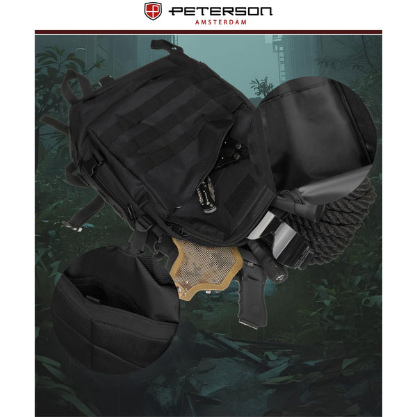 Mugursoma unisex Peterson, melna K27