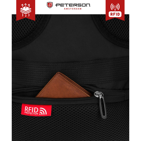 Mugursoma unisex Peterson, melna K48