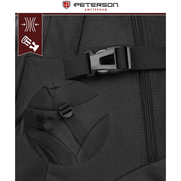 Mugursoma unisex Peterson, melna K25