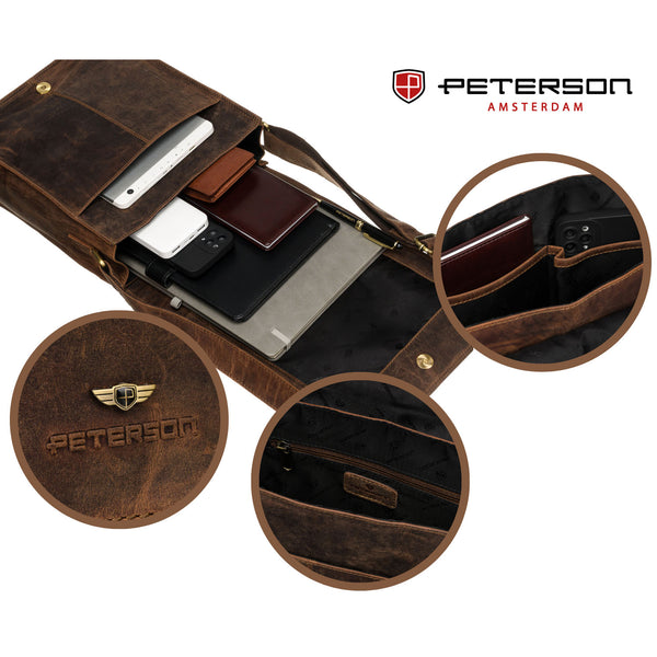 Liela vīriešu soma Peterson, brūna R277