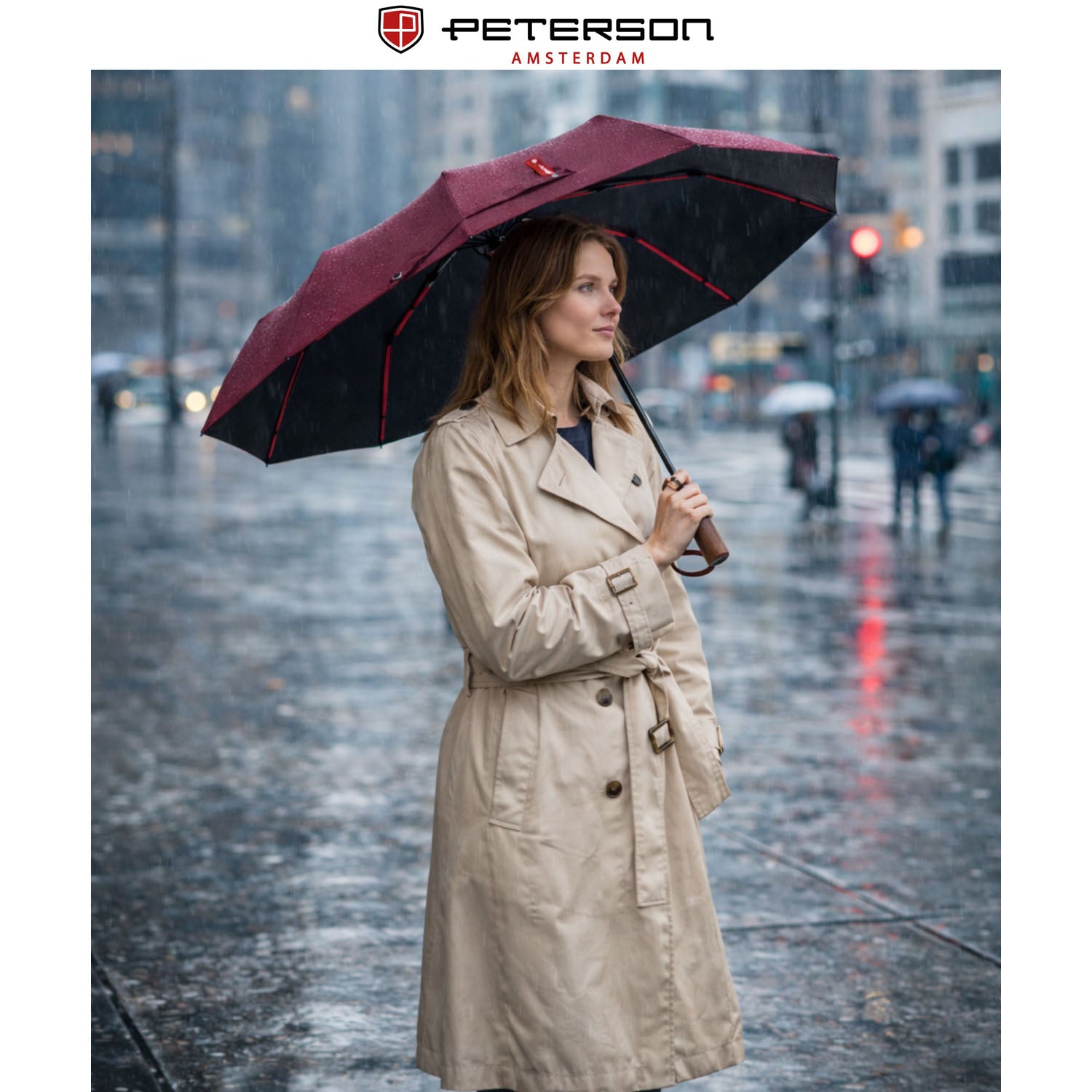 Liels Peterson lietussargs, bordo G10